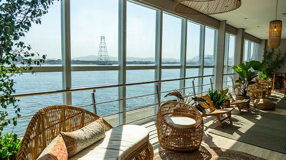 Vista panorâmica dos navios