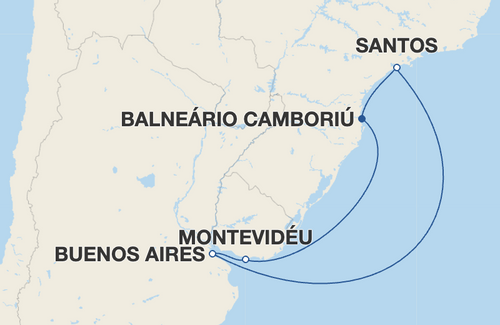 Montevidéu, Buenos Aires, Santos