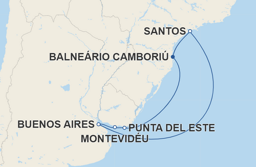 Punta del Este, Montevidéu, Buenos Aires, Santos