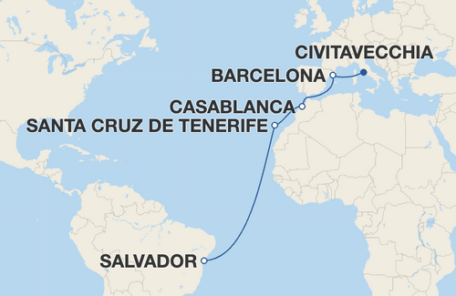 Barcelona, Casablanca, Santa Cruz de Tenerife