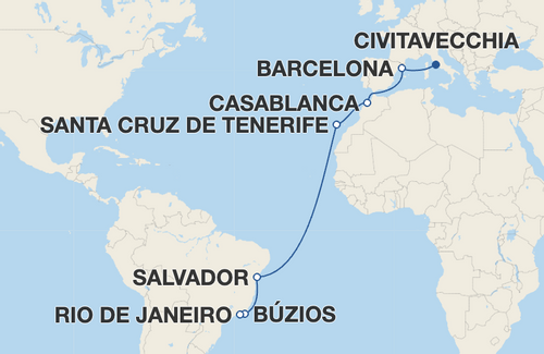 Barcelona, Casablanca, Santa Cruz de Tenerife, Salvador, Búzios