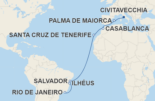 Palma de Maiorca, Casablanca, Santa Cruz de Tenerife, Salvador, Ilhéus