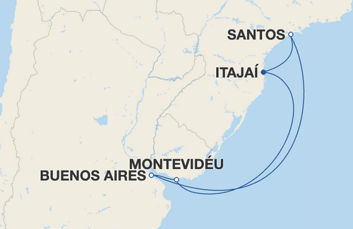 Santos, Buenos Aires, Montevidéu