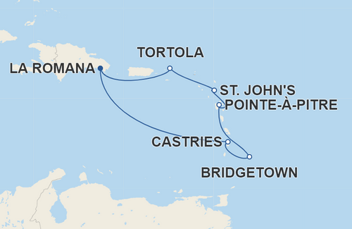 Castries, Bridgetown, Pointe-à-Pitre, St. John's, Tortola
