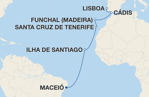 Ilha de Santiago, Santa Cruz de Tenerife, Funchal, Cádis