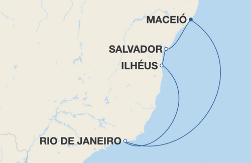 Salvador, Ilhéus, Rio de Janeiro