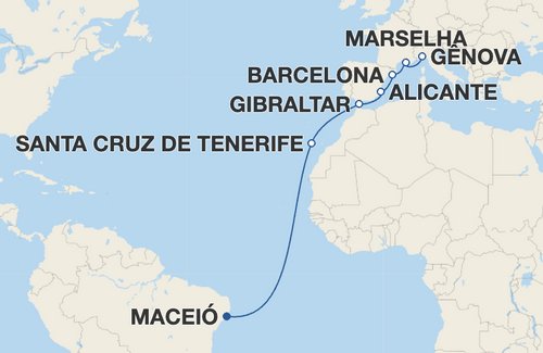 Santa Cruz de Tenerife, Gibraltar, Alicante, Barcelona, Marselha