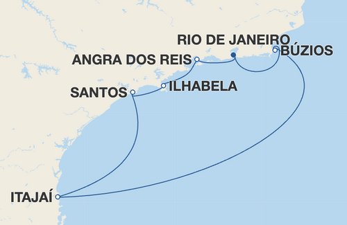 Búzios, Itajaí, Santos, Ilhabela, Angra dos Reis