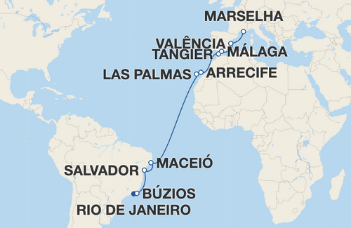 Búzios, Salvador, Maceió, Las Palmas de Gran Canaria, Arrecife, Tangier, Málaga, Valência