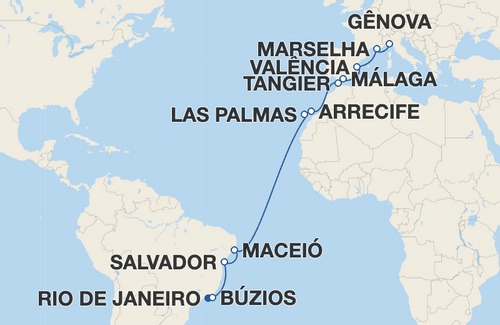 Búzios, Salvador, Maceió, Las Palmas de Gran Canaria, Arrecife, Tangier, Málaga, Valência, Marselha