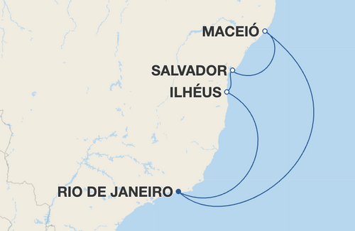 Ilhéus, Salvador, Maceió