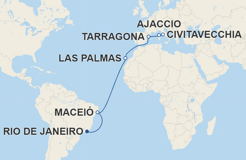 Maceió, Las Palmas de Gran Canaria, Tarragona, Ajaccio