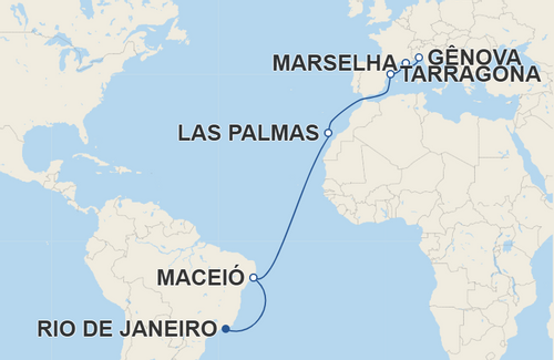 Maceió, Las Palmas de Gran Canaria, Tarragona, Marselha