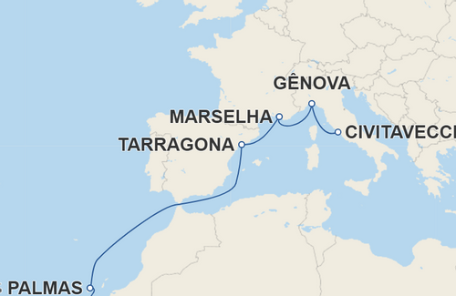 Maceió, Las Palmas de Gran Canaria, Tarragona, Marselha, Gênova