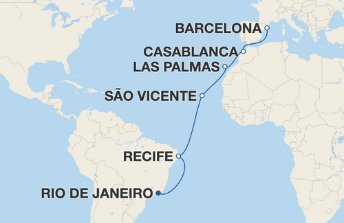 Recife, São Vicente, Las Palmas de Gran Canaria, Casablanca