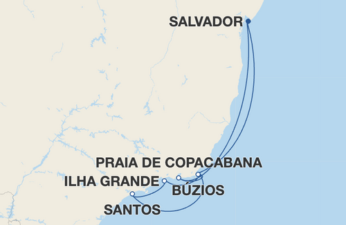 Praia de Copacabana, Búzios, Ilha Grande, Santos