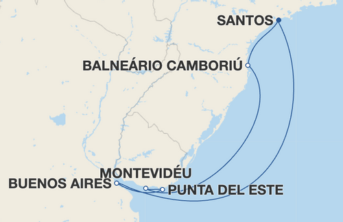 Buenos Aires, Punta del Este, Montevidéu, Balneário Camboriú