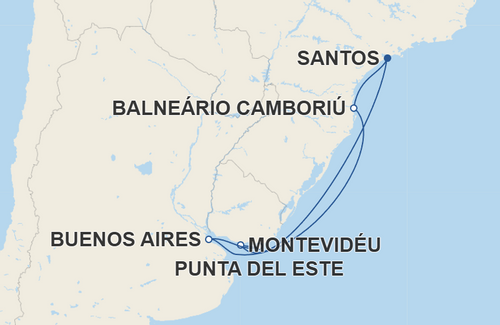 Balneário Camboriú, Punta del Este, Montevidéu, Buenos Aires