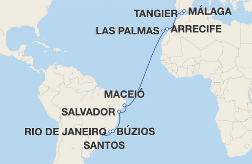Rio de Janeiro, Búzios, Salvador, Maceió, Las Palmas de Gran Canaria, Arrecife, Tangier