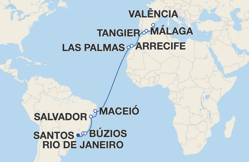 Rio de Janeiro, Búzios, Salvador, Maceió, Las Palmas de Gran Canaria, Arrecife, Tangier, Málaga