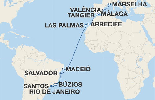 Rio de Janeiro, Búzios, Salvador, Maceió, Las Palmas de Gran Canaria, Arrecife, Tangier, Málaga, Valência