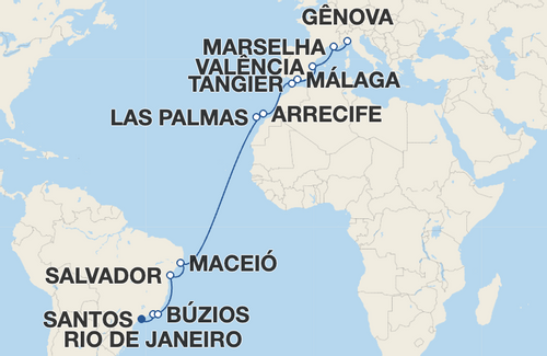 Rio de Janeiro, Búzios, Salvador, Maceió, Las Palmas de Gran Canaria, Arrecife, Tangier, Málaga, Valência, Marselha