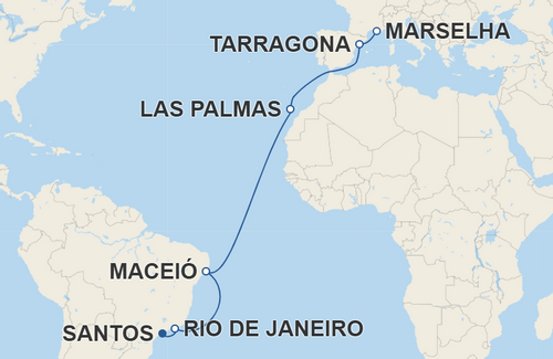 Rio de Janeiro, Maceió, Las Palmas de Gran Canaria, Tarragona