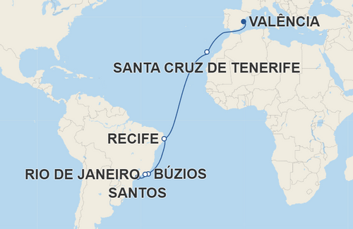 Santa Cruz de Tenerife, Recife, Búzios, Rio de Janeiro