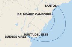 Rota Punta del Este, Buenos Aires, Santos